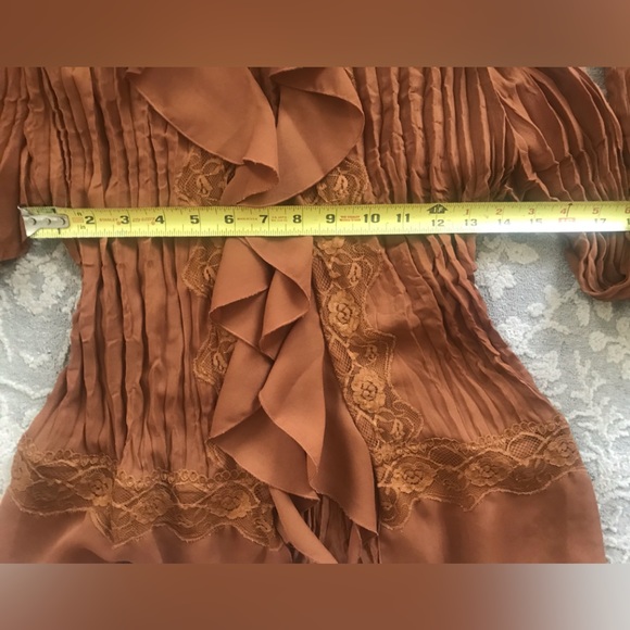 DRESS-U-II-BY SHARON JABOT POET BLOUSE RUST VINTAGE HOBO 2X - Picture 9 of 12